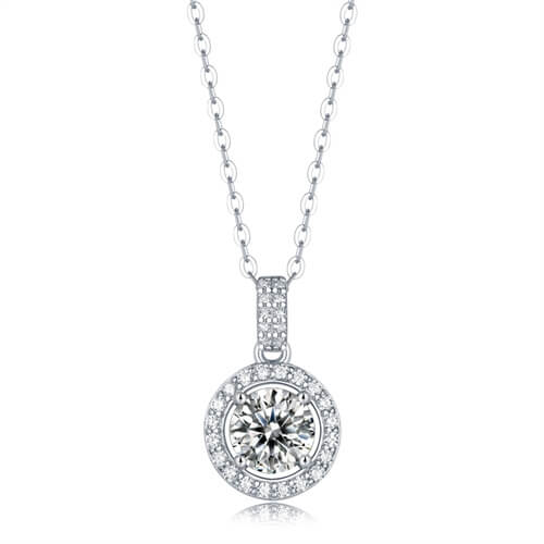 
                  
                    Moissanite Round Diamond Necklace- 1 Ct. Round -S925
                  
                