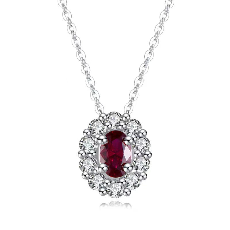 Ruby Necklace 1 Ct.-S925